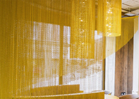 Tavan Dekorasyonu Alüminyum Zincir Bağlantı Perdeleri Altın Rengi