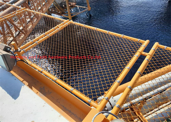 Sarı Zincir Bağlantı Çit Tipi Helideck Net Elmas Denizaltı Petrol Kuruluşu