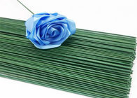 18 Ayar Yeşil Düz Kesim Çiçekçi 50 adet Kağıt Kaplı Tel 60cm Uzunluk