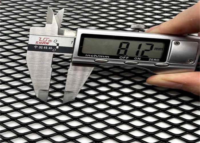 8.1mm Delik Siyah Alüminyum Genişletilmiş Metal Hasır Güç Kaplamalı