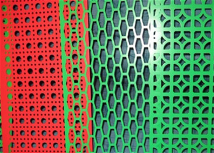 Renkli PVC Kaplı Delikli Metal Hasır, Delikli Çelik Hasır 0.5mm Kalınlık
