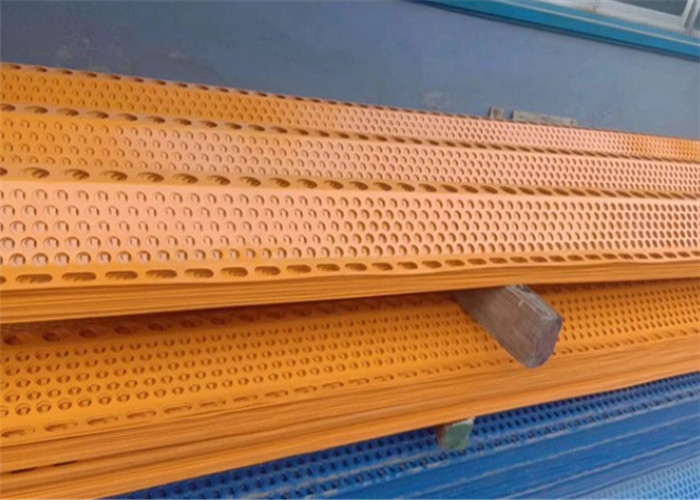 10m Uzunluk Rüzgar Kırıcı Çit Panelleri Sarı Rüzgar Geçirmez Toz Kontrol Çelik Levha